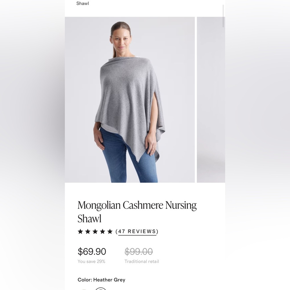 Quince cashmere nursing cover